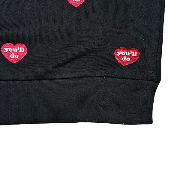Zoe Karssen You'll Do Heart Sweatshirt in Moonless Night Black Size XS NWT $155 - Picture 7 of 8